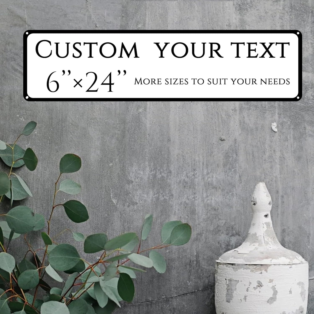 Custom Sign, custom street sign，Aluminum Weatherproof Metal Sign Multiple Sizes, Reflective double-sided, Business, Workplace, office, Home, Delivery Signs(6 * 24 Inch)