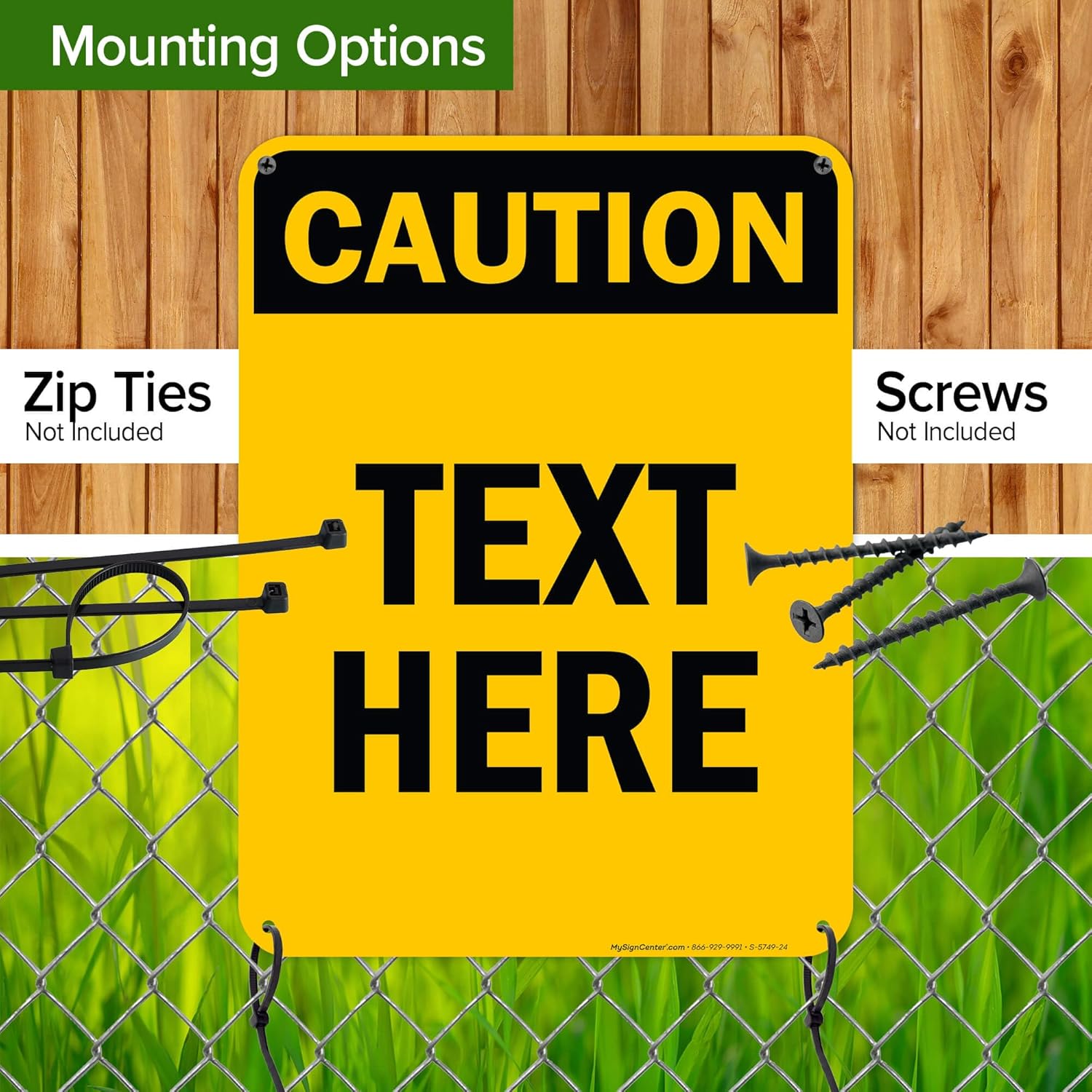 Custom Caution Sign, OSHA Sign, 18x24 Inches, 55 mil thick HDPE (high density polyethylene), Made in USA by My Sign Center