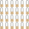 Weatherproof Padlock with Stainless Steel 304 Long Shackle and Solid Brass Body, 1-9/16 in. Wide, 24 Padlocks Keyed Alike, Marine Grade Rustproof Lock for Outdoors Use YNBSP2440