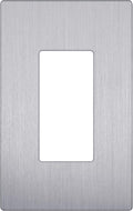 LIDER Brushed Finish Decorator Switch Cover, Screwless Wall Plate, Mid-Size 1-Gang 4.88" x 3.11", Unbreakable Polycarbonate Thermoplastic, UL Listed, LSWP-31M-BSV, Brushed Silver