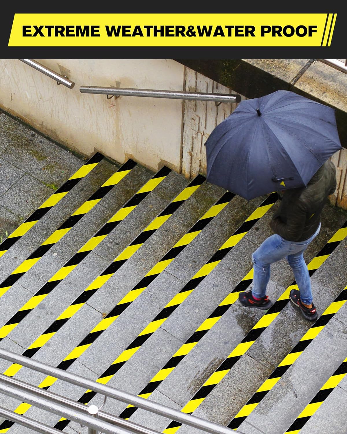 Avery Dennison Safety Floor Tape 2 Inch x 108 FT, Heavy-Duty PVC Forklift-Resistant, High-Visibility Reflective for Warehouse/Factory/Parking, Black & Yellow, ROHS/Reach Certified (3 Rolls)