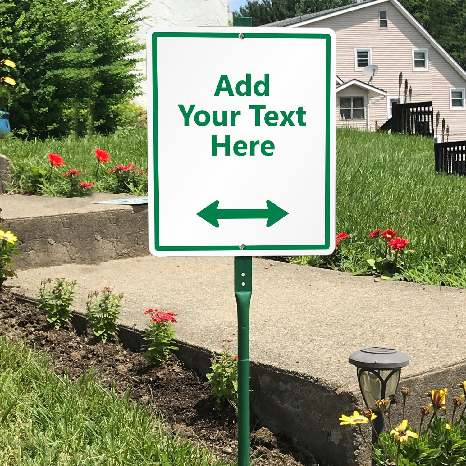 SmartSign 12 x 10 inch Custom Yard Sign with 3 foot Stake - Add Your Text & Choose Arrow, 40 mil Laminated Rustproof Aluminum, Set of 1, Made in USA