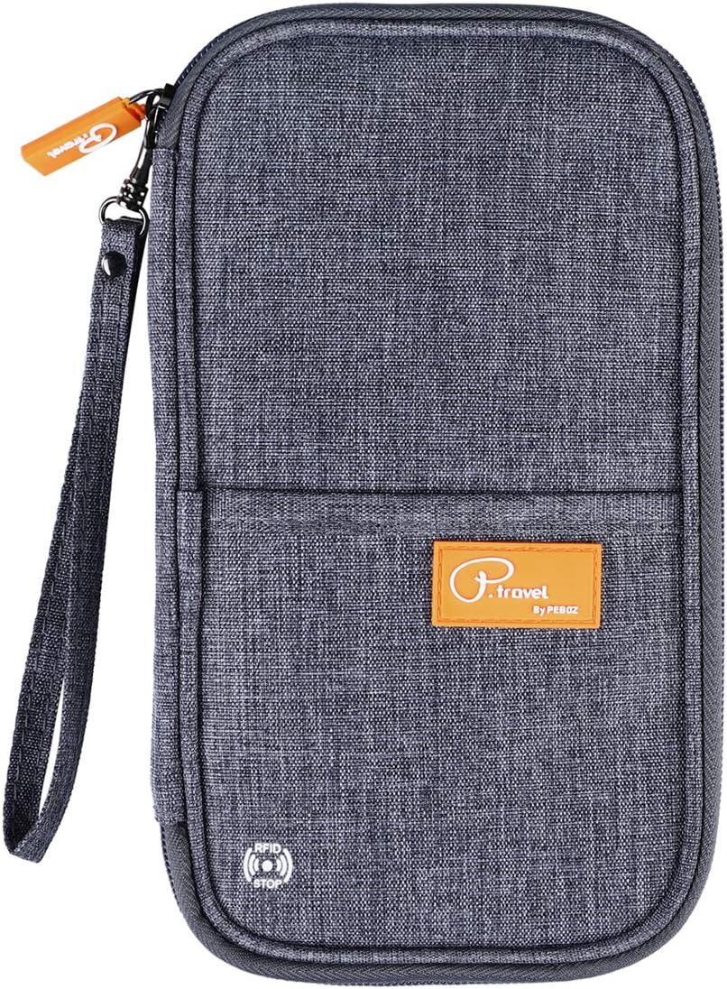 VanFn RFID Travel Passport Wallet, Family Passport Holder, Trip Document Organizer P.Travel Series (Grey)