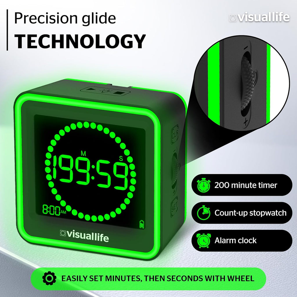 Visual Timer for Kids, Adults, ADHD, Autism & Dyslexia - New Timed Color Cues Anchor Focus, Track Progress & Guide Transitions - For Home, Teacher Classrooms, Homeschool, Business & Groups