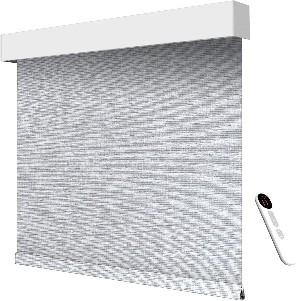 Smart Motorized Blinds – 70% Blackout Roller Shades with Remote, Alexa/Google Home/Siri Control, Matter Compatible, Wireless Rechargeable Battery, Custom Sizes for Windows & Sliding Doors