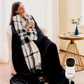 Heated Electric Blanket Throw Size - 50"x60" Flannel Heating Blanket with 10 Heating Levels & 5 Time Settings Over-Heat Protection, Winter Warmer for Adults with ETL Certification（Black）