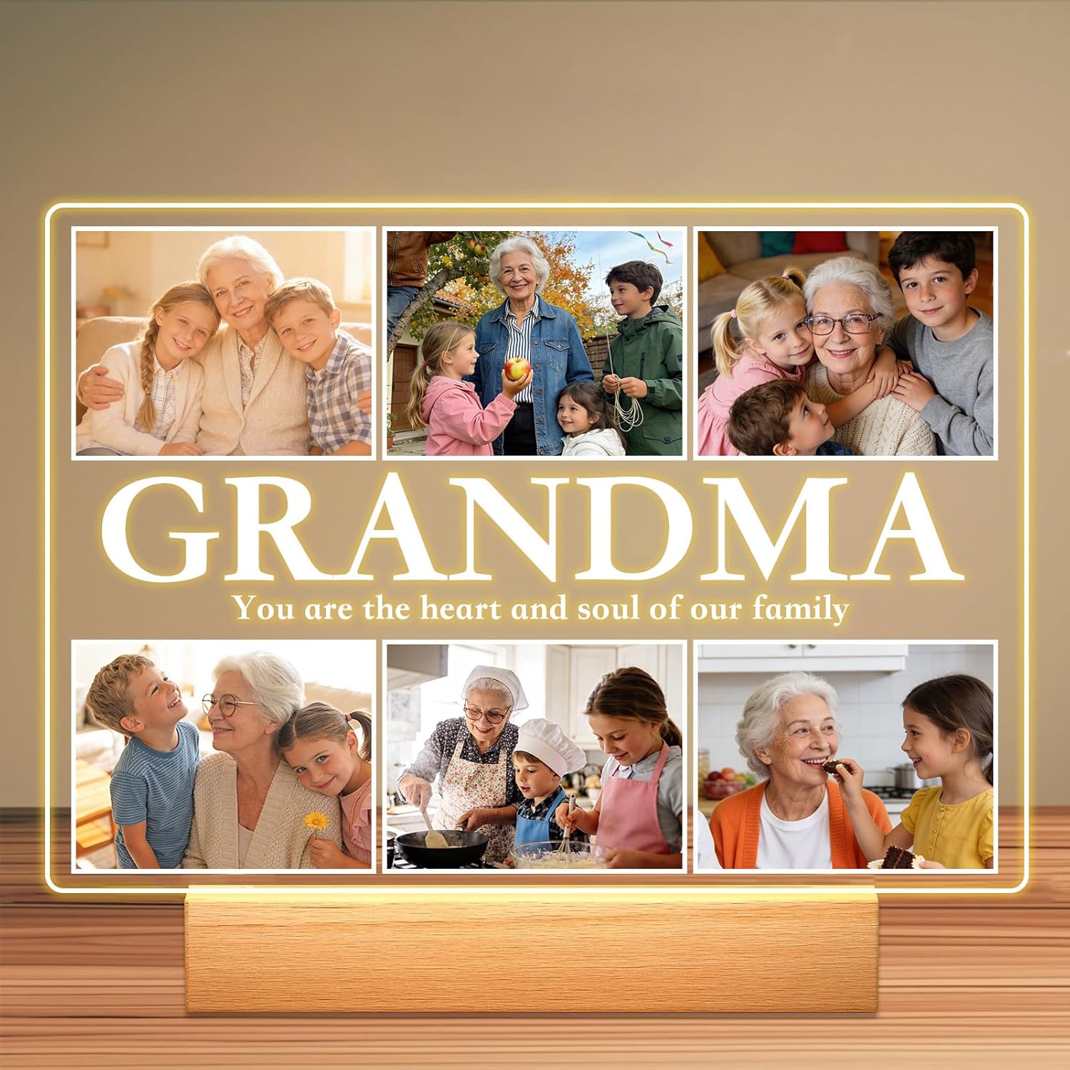 Custom Picture Frames - Customizable Decorative Sign with Photo & Song Option - Ideal Gift for Couples, Mothers Day, Boyfriend & Girlfriend (Grandma)