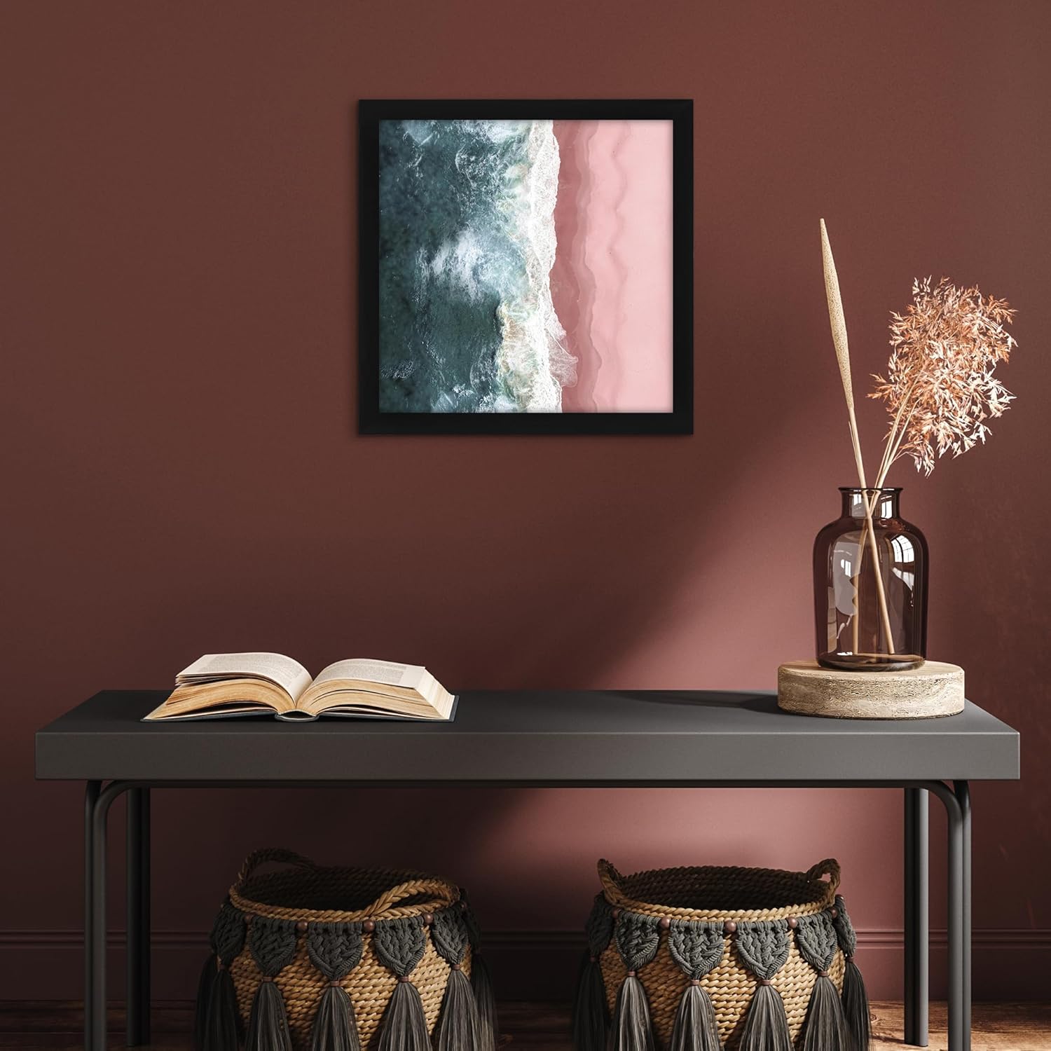 Americanflat 12x12 Picture Frame with Shatter-Resistant Glass - Signature Collection - Gallery Style Frames Made of Engineered Wood - Square Frame for Wall Display - Black