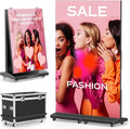 Indoor LED Digital Signage Display with P1.86, LED Poster Screen Frameless Splicing, Advertising Display USB Plug-and-Play & Remote Control for Giant Commercial Events & Rentals (Black, 2-Panels)