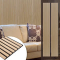 Yuzzy Wood Panels for Wall and Ceiling - 108 x 11 Inch Wood Slat Acoustic Panels 2 PCS - Modern Sound Absorbing Wall Panels for Interior Wall Decor for Home, Office, Studio - Rustic Oak