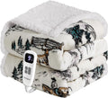 Heated Blanket Throw Electric Blanket – Fast Heating Blanket with 10 Heat Settings & 10 Hours Auto Off, Cozy Soft Fleece Sherpa, Washable, Warm Gifts for Grandma