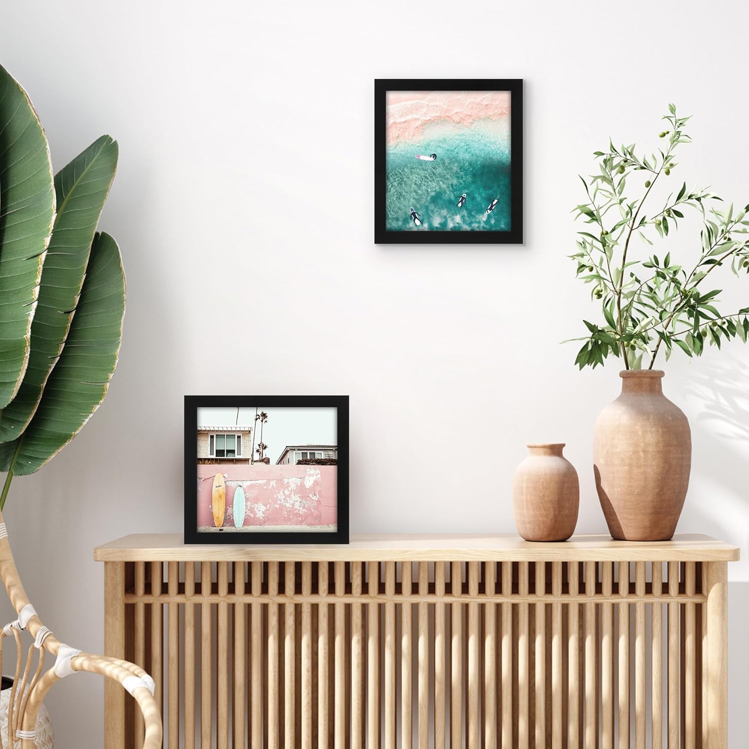 Americanflat 8x9 Picture Frame with Shatter-Resistant Glass - Signature Collection - Gallery-Style Frames Made of Engineered Wood - Photo Frame for Tabletop and Wall Display - Black