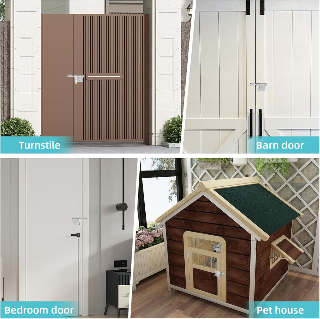 Alise 6 Inch Slide Bolt Gate Latch, Door Lock with Padlock Set, Heavy Duty Stainless Steel Barrel Bolts Safety Door Lock for Wooden Fence, Outdoor Fence,Shed Door Brushed Finish