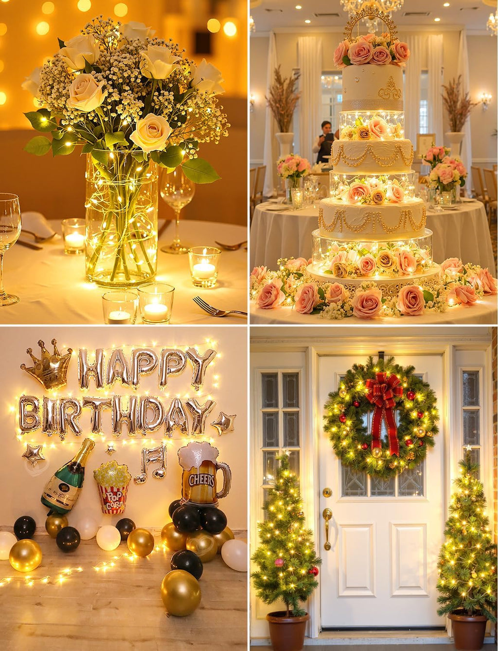 Brightown 30 Pack LED Fairy Lights Battery Operated String Lights, 7ft 20LED Waterproof Silver Wire String Lights, Firefly Starry Moon Lights for Mason Jars DIY Christmas Wedding Party Bedroom