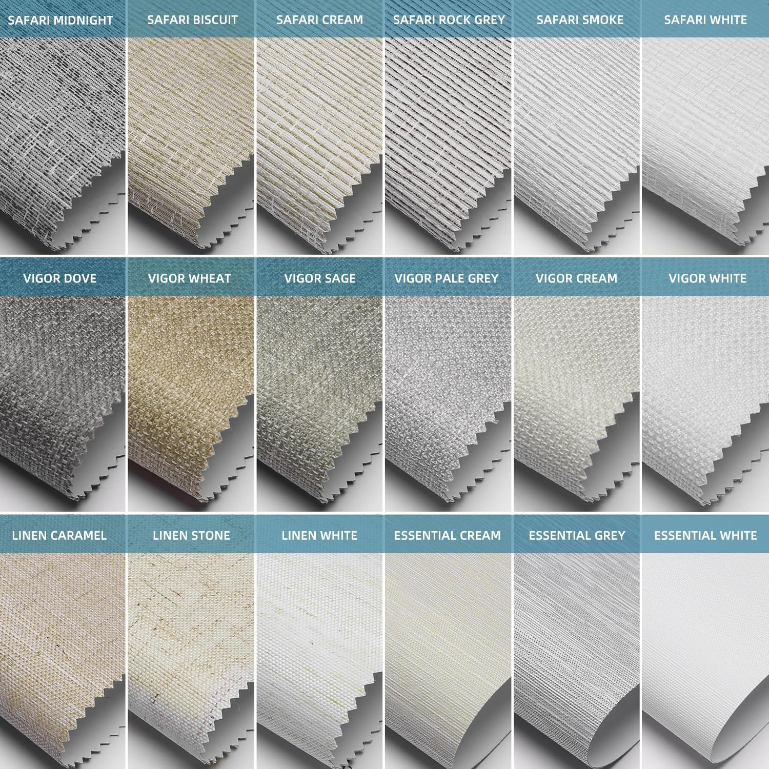 SmartWings Fabric Samples for Motorized Blackout Shades Blinds Fabric Sample (30 Colors), Custom Size, Rechargeable Battery, Works with Matter/Apple HomeKit, Alexa, Thread/Zigbee, Remote Optional