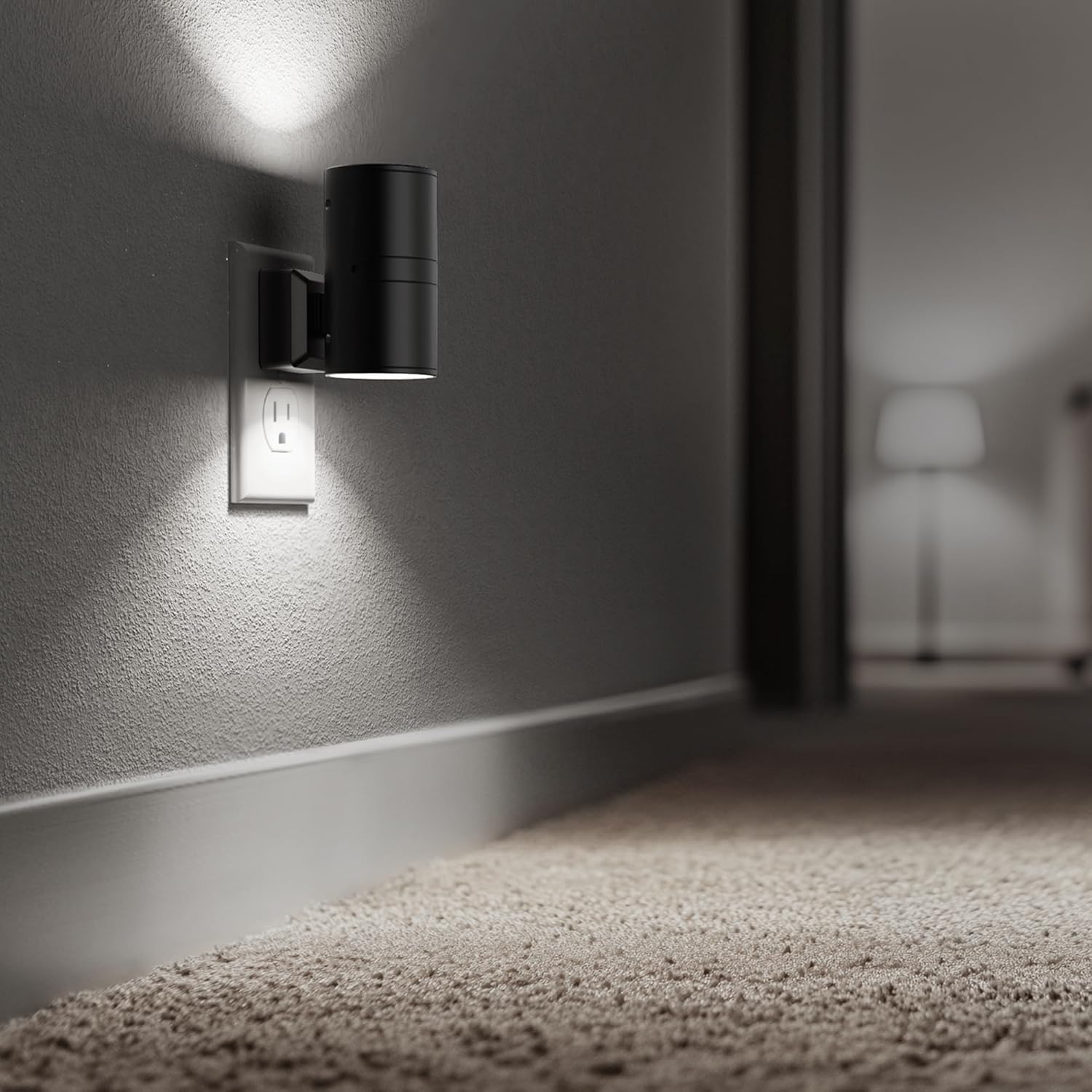 Briignite Night Lights Plug into Wall, Modern LED Night Light Plug in, Dusk to Dawn Sensor, 5000K Daylight, 0-100LM Adjustable Brightness, Dimmable NightLight for Hallway, Bedroom, Stairway, 2 Pack