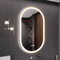 LED Mirror for Bathroom, 24x40 Inch Vanity Mirror with Lights，Anti-Fog Oval Bathroom Mirror, 3 Colors and Stepless Dimmable Wall Mounted Makeup Mirror with Metal Frame