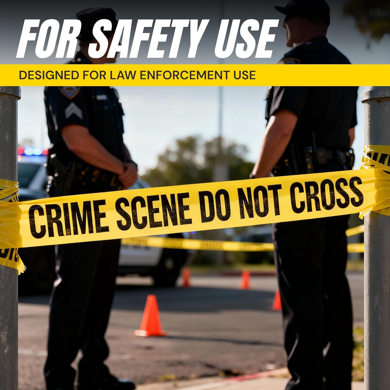 Crime Scene Do Not Cross Tape 12 Pack 3 inch x 1000 feet, Bright Yellow with a Bold Black Print for High Visibility • Tear Resistant Design