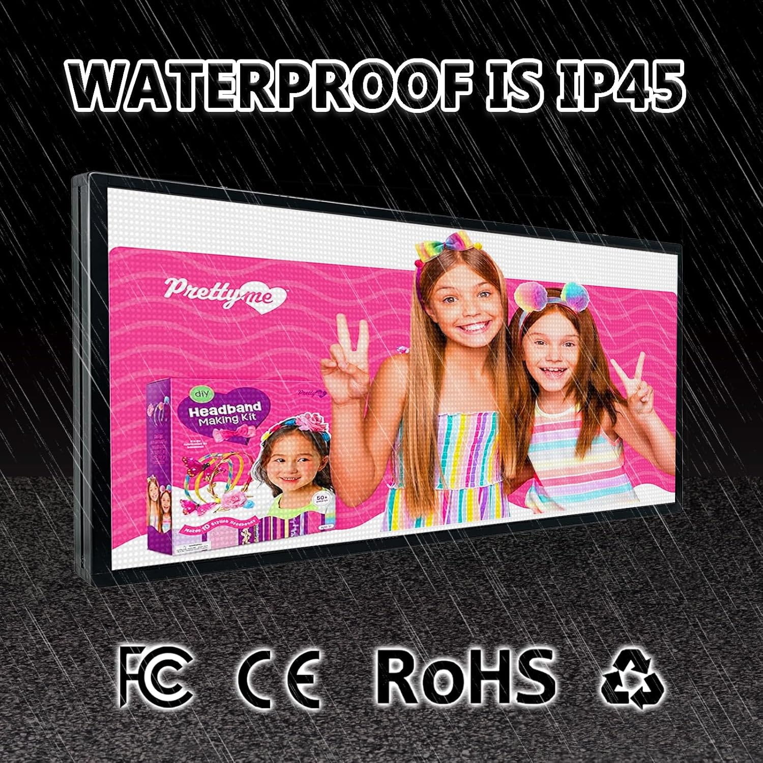 P6 Commercial Grade Programmable LED Sign 40"x17" WiFi With Lightweight and Thin Frame Custom Scrolling Digital Message Board for Stores, Restaurants, Banks & Outdoor Advertising