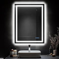 LED Bathroom Mirror, 24"x36" with Frontlit and Backlit Anti-Fog Mirror with Lights LED Vanity Mirror for Bathroom 3 Colors Temperature & Dimmable Bathroom Mirror with HD Tempered Glass