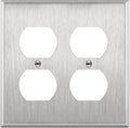 ENERLITES Double Duplex Receptacle Metal Wall Plate, Stainless Steel Socket Outlet Switch Cover, Corrosive Resistant, 2-Gang 4.50" x 4.57", 7722, 430, UL Listed, Silver, Standard Size