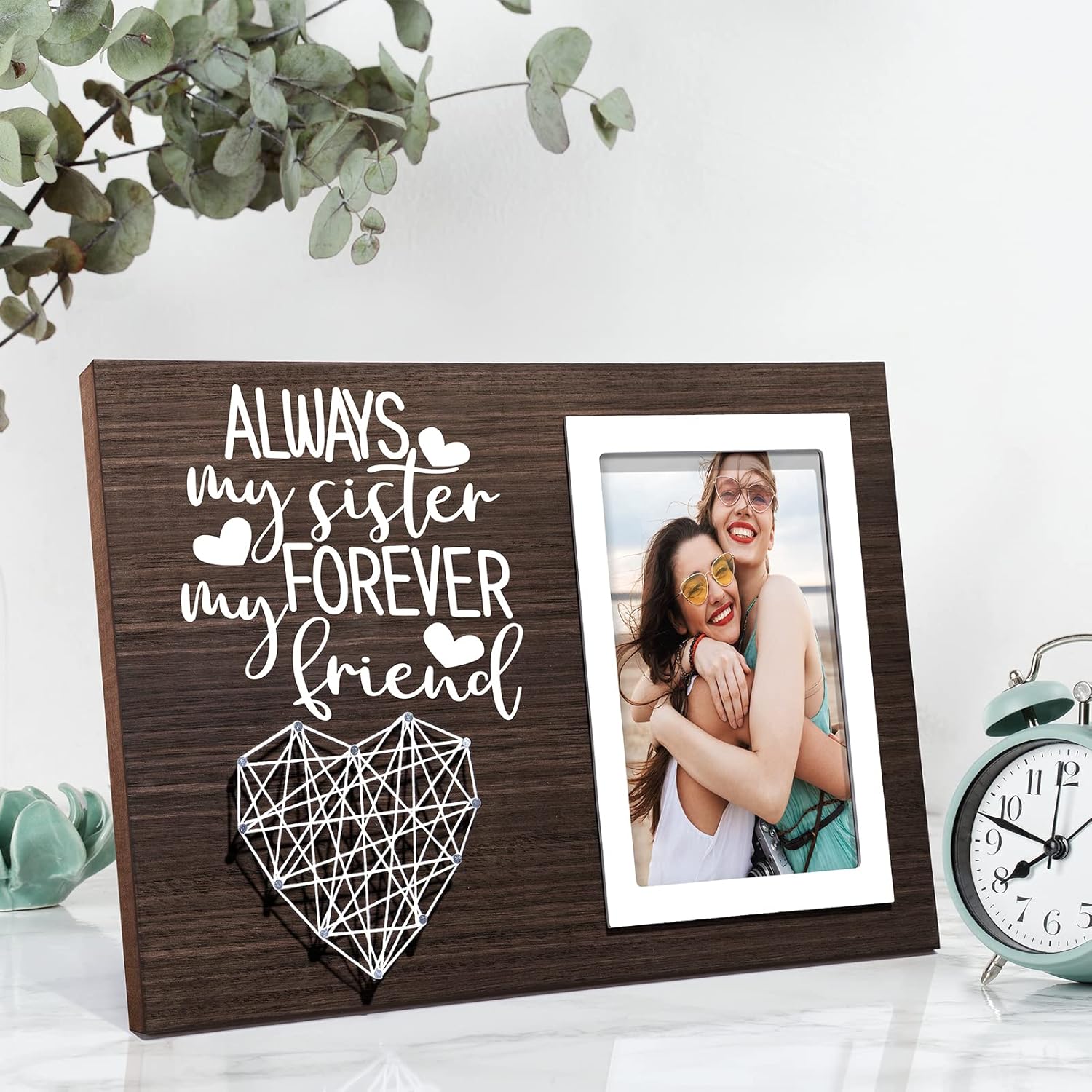 Best Sisters Gifts from Sister Picture Frame, Christmas Gifts for Sisters from Brother, Friend Gift for Women Birthday Gift for Soul Sister in Law - Always My Sis Forever My Friend - 4x6 Photo