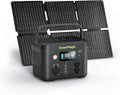 Portable Power Station 330W, Solar Powered Generator with Fast PD Output with 60W Solar Panel, 120V Pure Sine Wave AC Outlet Charging Lithium Battery for Outdoors Camping Travel Home Blackout