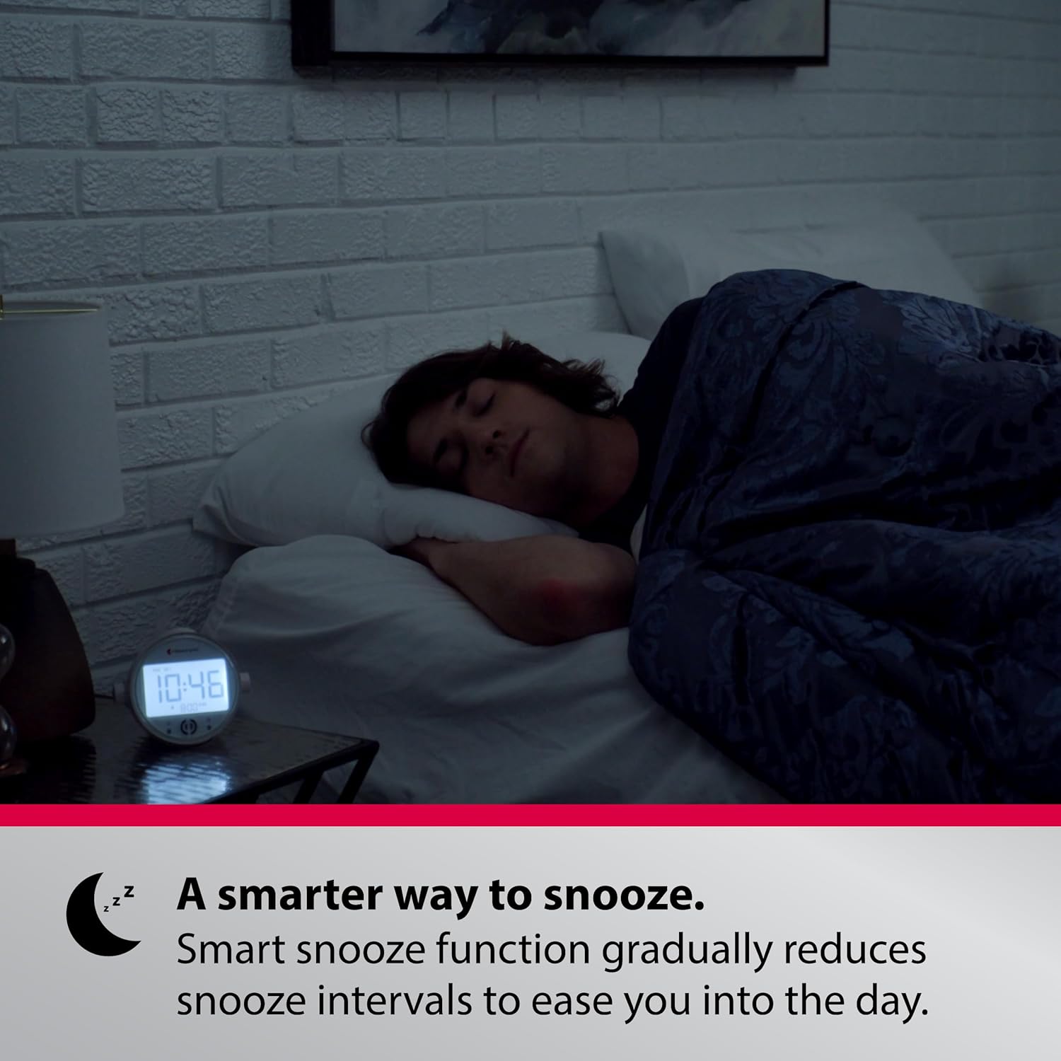 Bellman & Symfon Vibrating Alarm Clock Pro with Bed Shaker - Loud Alarm, Flashing LED Night Lights for Heavy Sleepers, Hard of Hearing and Deaf People - Alarm Clocks for Bedrooms with Backup Batteries