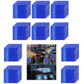 Non Fading Blue Reflective Stickers 4 inch X 4 inch, Outdoor Waterproof High Visibility Warning Safety Adhesive Reflector Tape (100 Pcs)