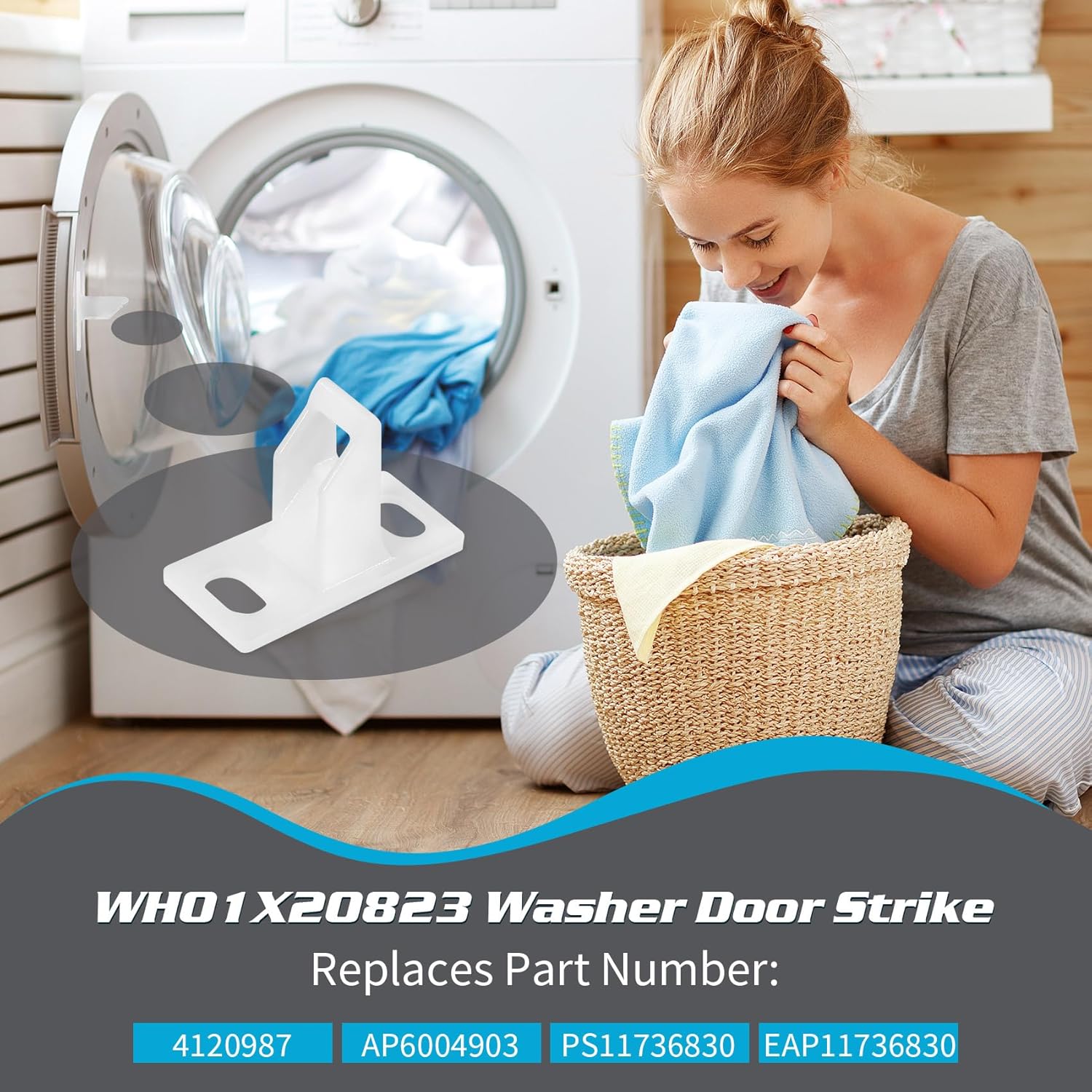 WH01X20823 Washer Door Plunger Compatible with GE Hotpoint Washer GFWH1200H0WW GFWN1100H0WW GFW400SCK0WW GFW450SSK0WW, Replacement Parts 4120987 AP6004903 PS11736830 EAP11736830