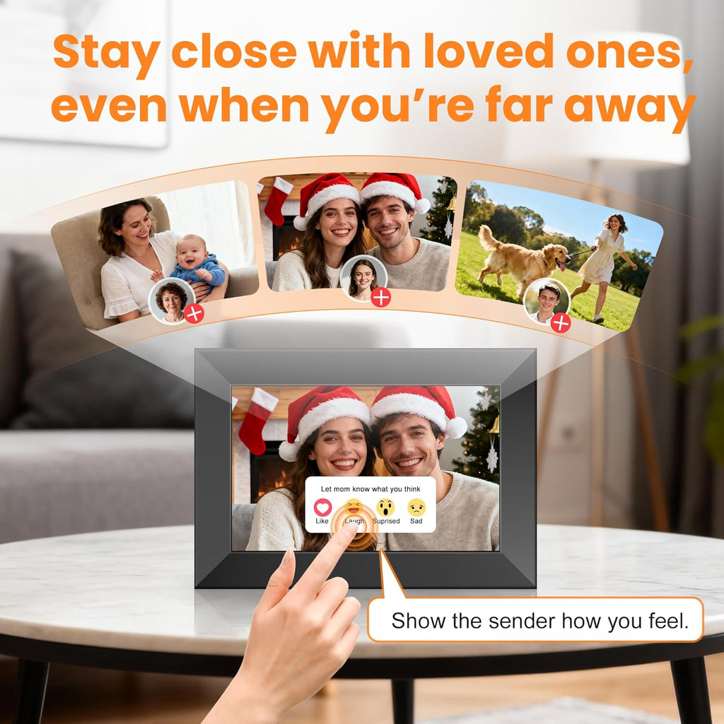 KPCB Tech Magnetic Picture Frames for Refrigerator, 10.1 inch Digital Photo Frames Smart WiFi & App Control, Electronic Picture Frame with 1280x800 HD Touch Screen for Parents, Grandparents, Friends