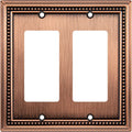 Henne Bery Sunken Pearls Heavdy Duty Decorative Wall Plate Switch Plate Outlet Cover (Double Decorator, Antique Copper)
