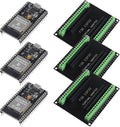 3 Set ESP32 Development Board 38Pin Narrow Version WiFi + Bluetooth Microcontroller ESP-32 ESP-32S Board ESP-WROOM-32 with ESP32 Breakout Board GPIO 1 into 2 Terminal Screw Board