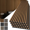 Art3d 4-Pack 108" x 12" Acoustic Wood Panels for Wall, Soundproof Wood Slat Panel for Wall and Ceiling, 3D Fluted Sound Absorbing Paneling for Interior Wall Decor, Living Room, Bedroom - Teak