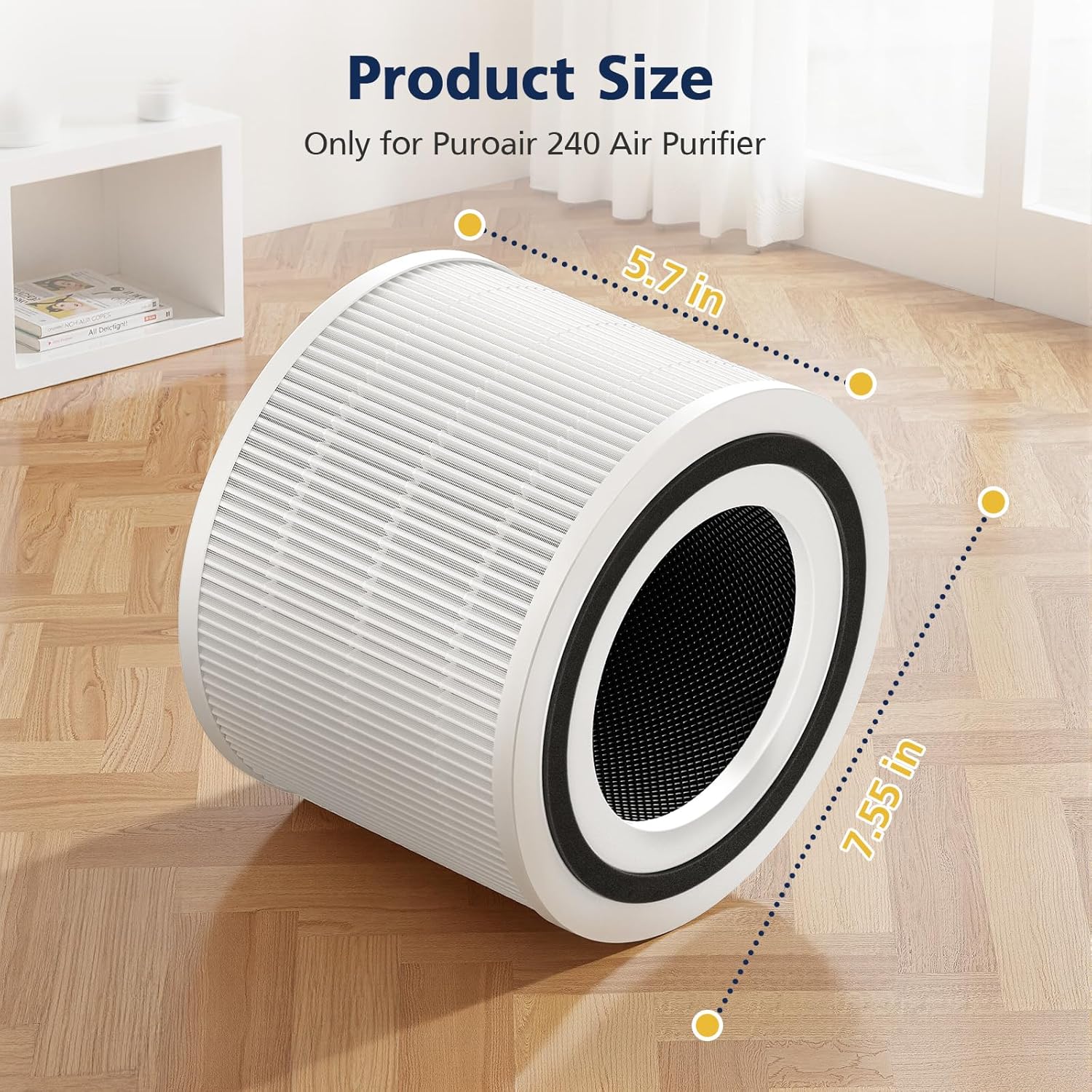 240 Replacement Filter Compatible with PuroAir 240 Air Purifier and HEPA 14 Air Purifier, 3-in-1 Hepa 14 and Activated Carbon HP-14 filter for 99.97% Air Pollutants, Odor and Smoke, 2 Pack
