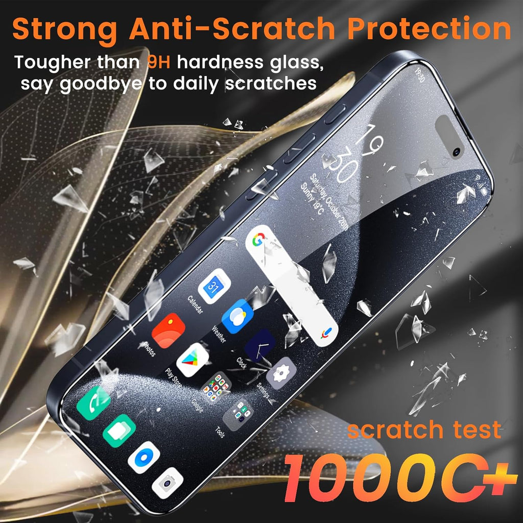 4+4 Pack Privacy Screen Protector for iPhone 15 Pro 6.1-Inch with 4 Pack Camera Lens Protector, Anti Spy Tempered Glass Film 9H Hardness Case Friendly