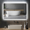 Led Mirror for Bathroom, 40x32 Inch Lighted Mirrors with 10X Magnification and Shaver Charging Port, Anti-Fog, Memory Function, 3 Color Temperature, Dimmable Led Backlit Mirror, Horizontal/Vertical