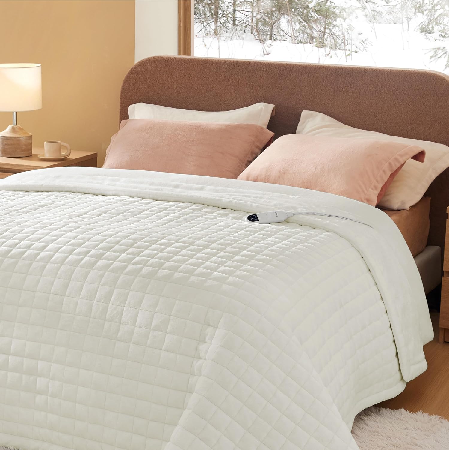Bedsure Electric Blanket Full Size - Heated Weighted Blanket Full with 6 Heat Settings, Fasting with 10 Time Settings & 8 Hours Auto-Off (72x84 inches, Ivory)