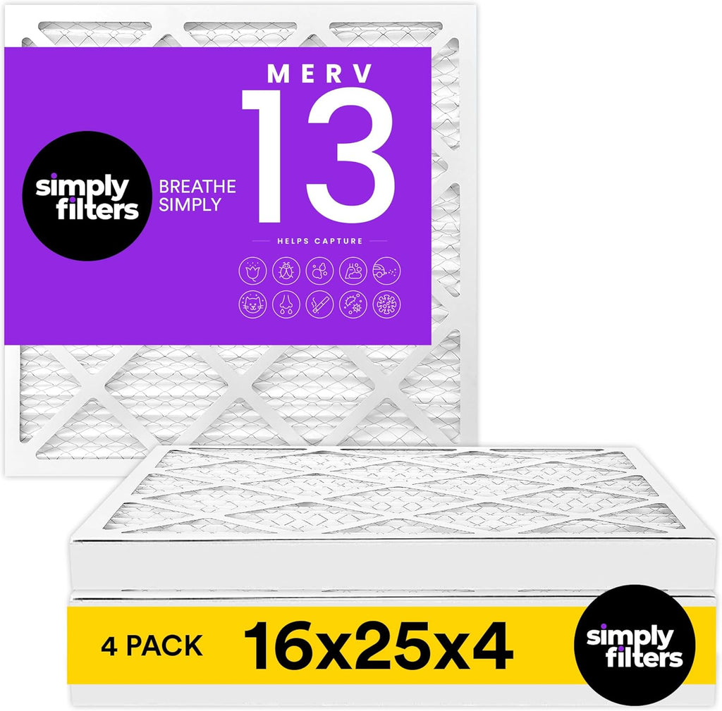 Simply 19x20x1 Air Filter, Merv 8, 6 Pack, For Home AC Furnace & HVAC (Actual Size: 18.75"x19.75"x0.75") DUST, Pet, & Allergy Control