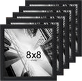KTKDE 8x8 Picture Frame Set of 5, Black Wooden frames, Wall Hanging for Tapletop Display, Best Square Photo Frame Studio Gallery for Photos, Posters & Art Prints