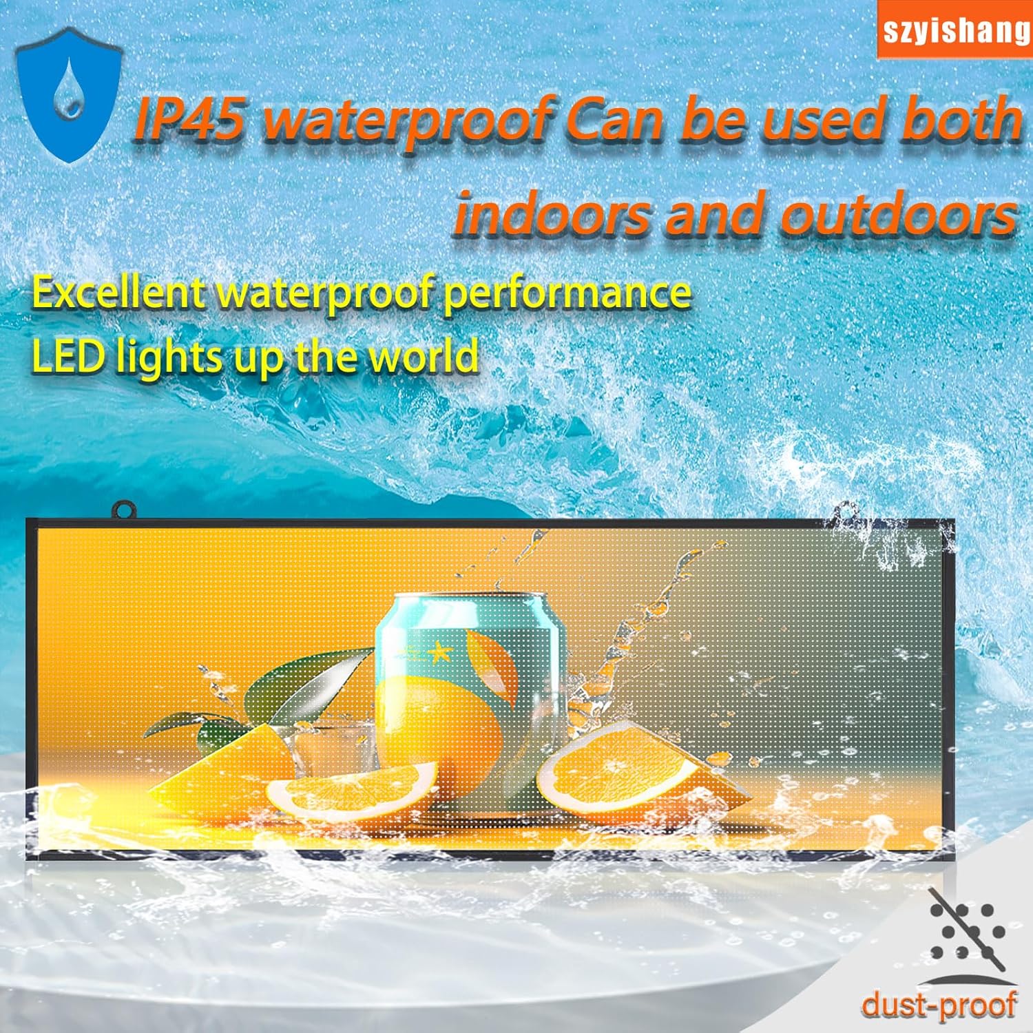YS Outdoor P5 Programmable Led Sign(39 "× 14"),WIFI + USB Control Digital Signage LED Display, Advertising Message Board,Open Signs for Business, RGB Full Color Scrolling LED Sign
