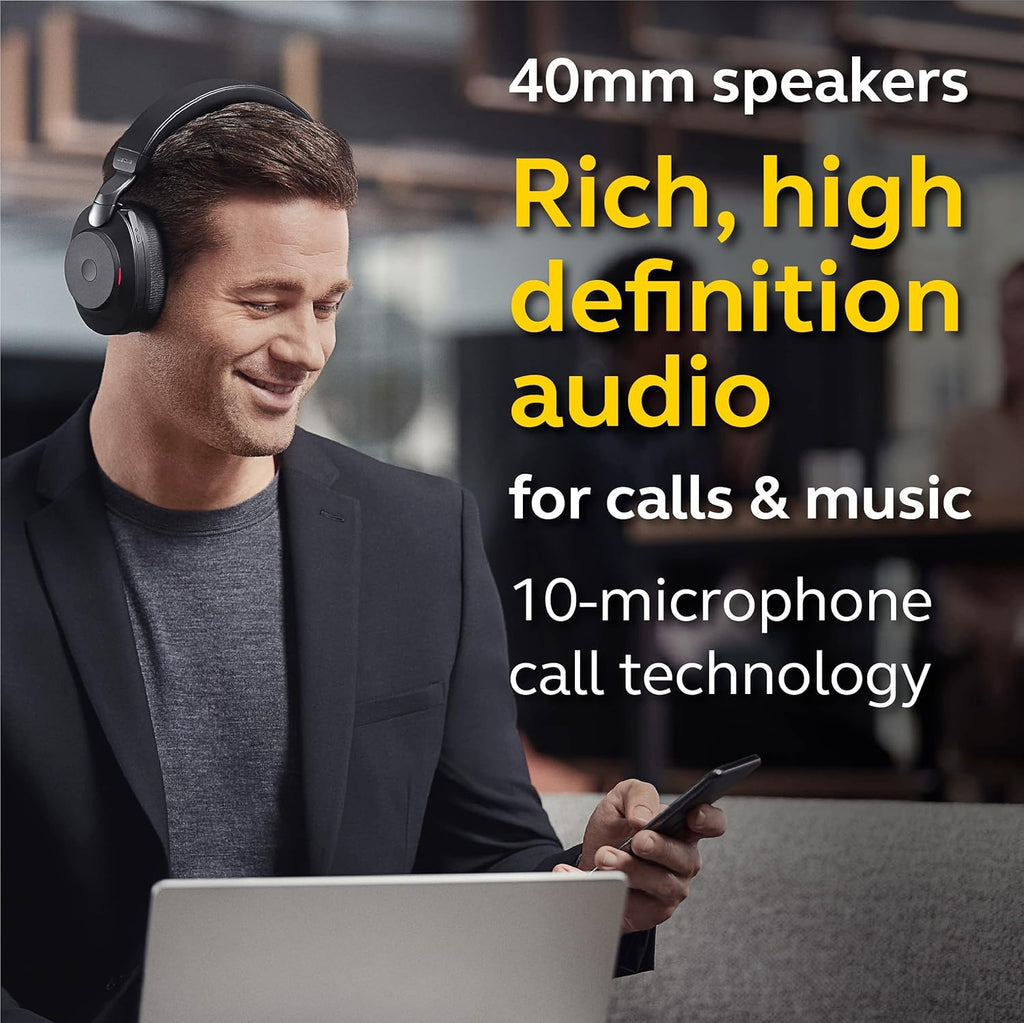 Jabra EVOLVE2 85, LINK380A UC Stereo Stand Black