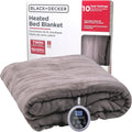 BLACK+DECKER Heated Blanket Electric Twin, Micro Plush Electric Blanket, Heating Blanket with 10 Heating Levels, 10H Timer, Auto Shutoff, Fast Heating (84x90 inches, Grey)