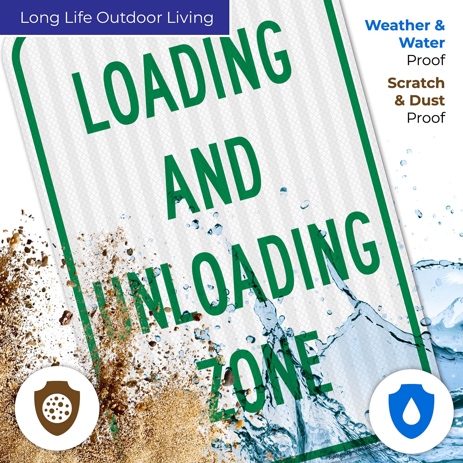 Loading and Unloading Zone Sign, 12x18 Inches, 3M EGP Reflective .063 Aluminum, Fade Resistant, Made in USA