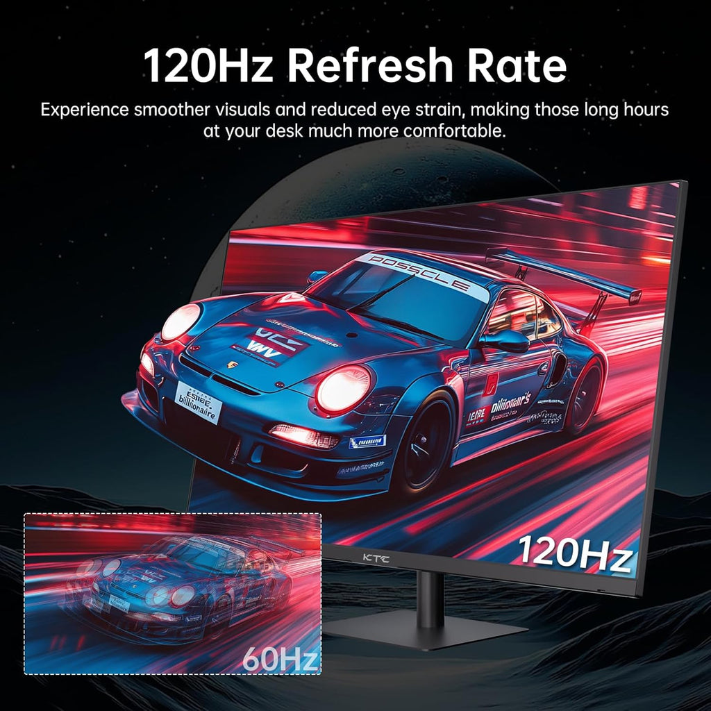 KTC 32 Inch 2K 120Hz Computer Monitor, IPS QHD 2560 x 1440p Monitor with Ultra-Thin Bezels, HDR10, Adaptive Sync, HDMI/Display Ports, Tilt Adjustable, Eyecare, Ideal for Office and Casual Gaming