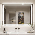 48X40 LED Bathroom Mirror with Lights, Anti-Fog, Backlit + Front Lit (CRI>90), Lighted Bathroom Vanity Mirror for Wall, Memory Function, Dimmable, Tempered Glass, Shatter-Proof