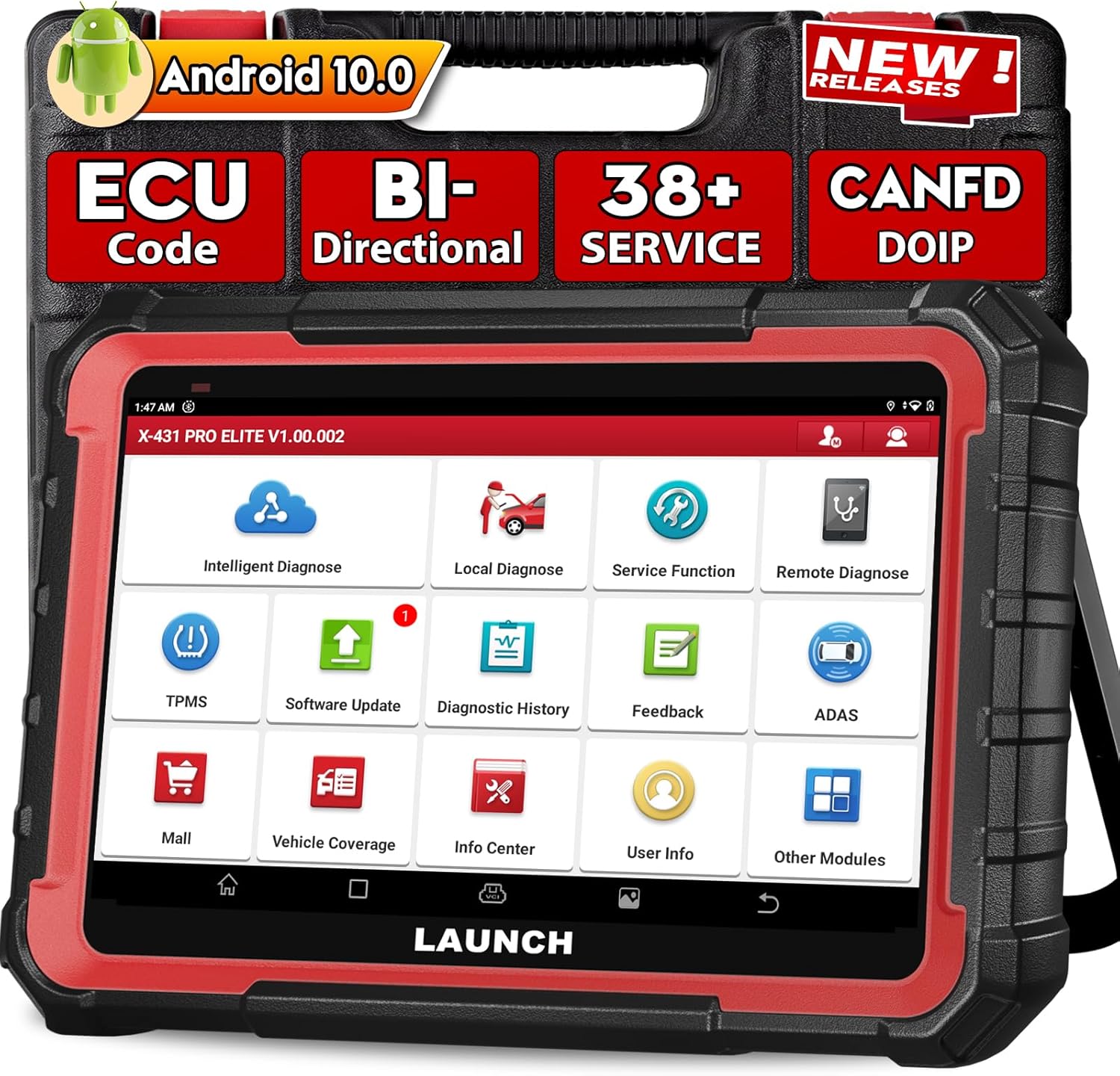 Launch X431 PRO Elite 2025 Bidirectional Scan Tool, 38+ Resets Full System Scanner, All-in-One Diagnostic Tool with Active Tests,ECU Code,CANFD DOIP FCA Autoauth V.A.G Guided，2 Years Free Update