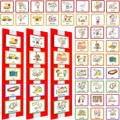 Geyee 60 Pcs Visual Schedule Cards Daily Routine Chart Visual Planner Cards Bulk for Autism Learning Materials Asperger's ADHD Home Education Behavioral Tool(Red)