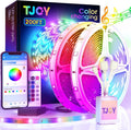 TJOY 200ft Bluetooth LED Strip Lights, Long Strip Lighting Music Sync, RGB Color Changing LED Lights for Bedroom with Remote,Smart Phone APP Control, Ceiling Living Room Decor (APP+Remote+Mic/2 Roll)