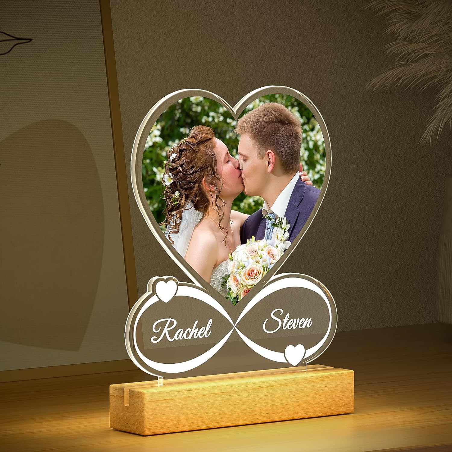 Personalized Engagement Wedding Gifts for Couples 2025, Custom Picture Frames, Customized Photo Frame, Personalized Anniversary Wedding Valentines Day Gifts for Women Men Her Him Wife Husband